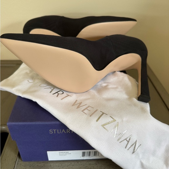 Stuart Weitzman CHICSTER Black Pointed Toe Heels- Brand New - Picture 1 of 3